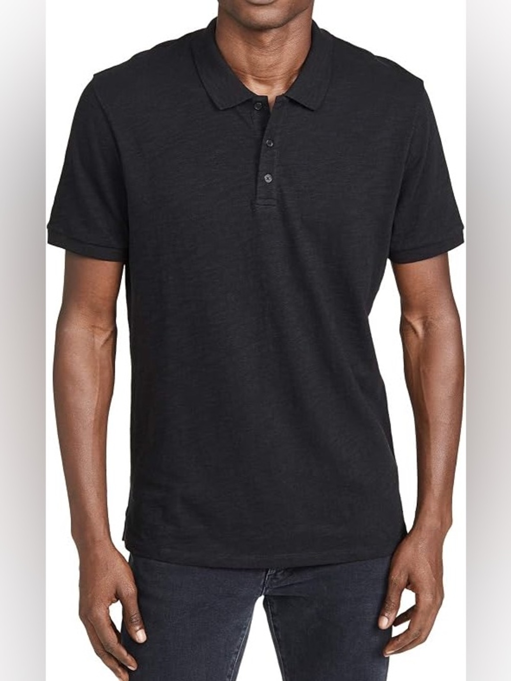 VINCE Men’s Cotton Lightweight Polo Shirt Black Size Large